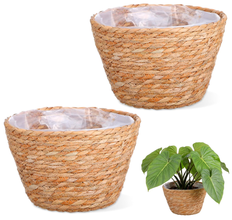 Natural Woven Jute Planter Cover – Bohemian Style - Image 2