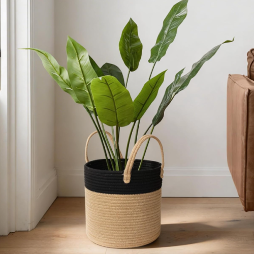 Jute & Cotton Rope Hybrid Basket – Bohemian Planter Cover