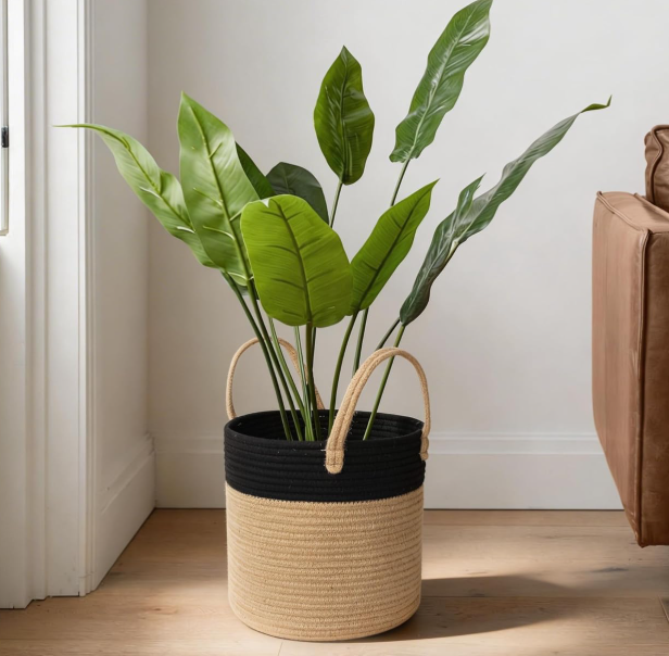 Jute & Cotton Rope Hybrid Basket – Bohemian Planter Cover