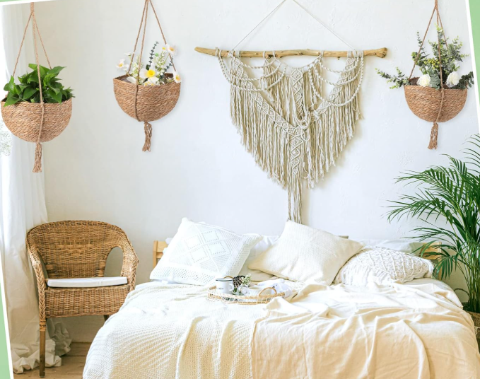 Hanging Jute Plant Basket – 4-Piece Set With Liners - Image 2