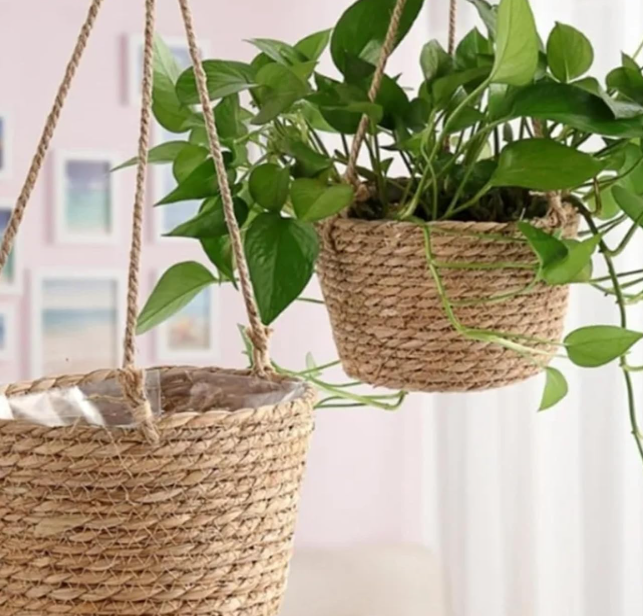 Garden Hanging Jute Basket – Woven Hanging Basket - Image 2