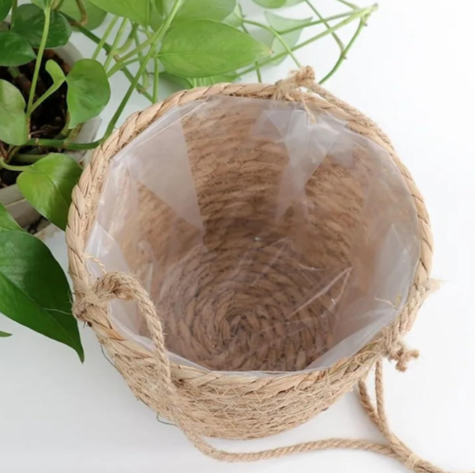 Garden Hanging Jute Basket – Woven Hanging Basket