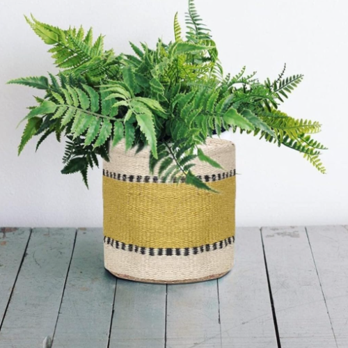 Jute Rope Floor Planter Cover – Woven Storage Basket