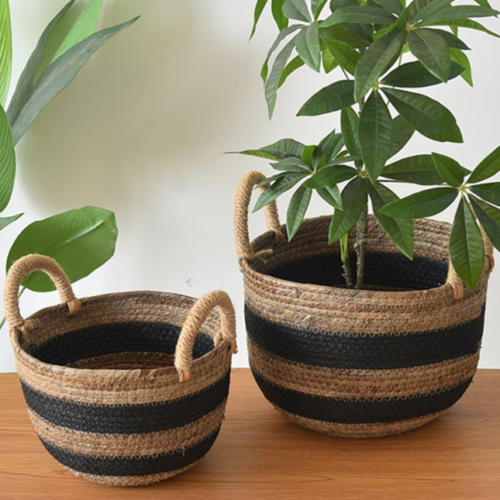 Woven Cotton Rope Plant Basket / Home Decor Planter Cover