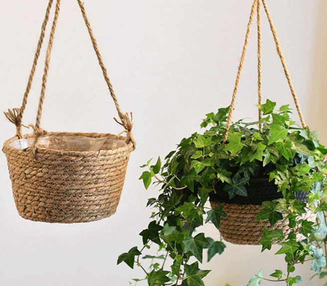Jute Hanging Planter Basket / Woven Hanging Basket Decor - Image 2