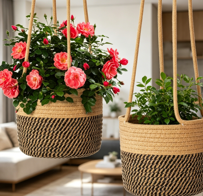 Handmade Jute Hanging Basket / Home Decor Hanging Basket