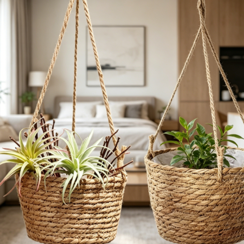 Jute Hanging Plant Basket / 2-Piece Set With Liner
