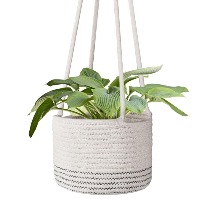 Hanging Jute Planter Cover – Bohemian Hanging Basket - Image 2