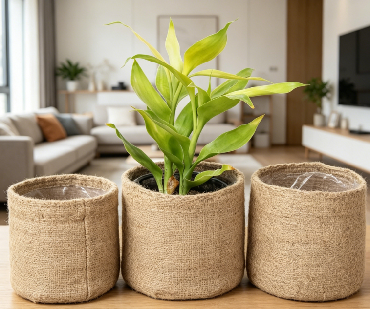 Natural Jute Planter Basket / 3-Piece Set For Succulents - Image 2